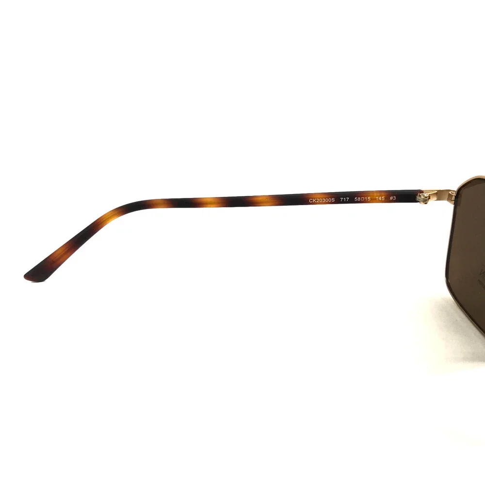 Calvin Klein Sunglasses CK20300S 717 Gold Tortoise Frames with Dark Brown Lenses